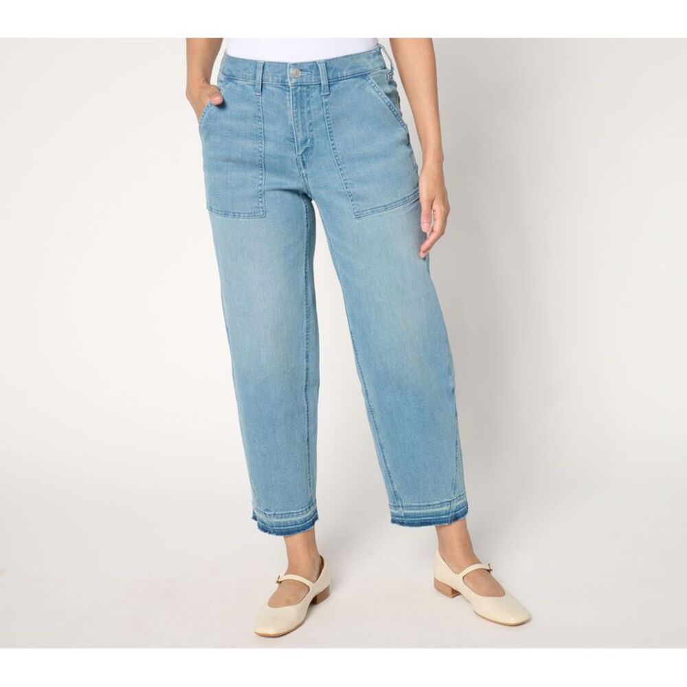 Liberare Women's Pants Sz 10 Denim & Co. Indigo Easy Tapered Ankle Blue A675051
